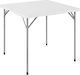 Outsunny Metal Camping Table Folding 86x86x74cm White