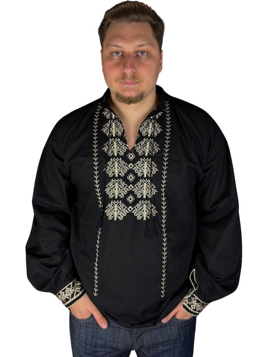 Herrenblusen Schwarz Beige