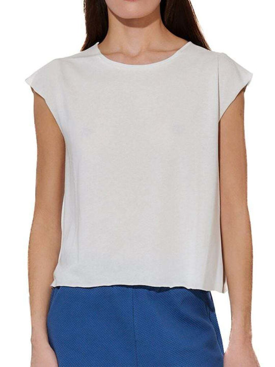 Body Action Γυναικείο Crop Top Αμάνικο Μπεζ