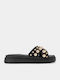 Leather Women's Flat Sandals Black