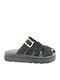 Leather Women's Flat Sandals Flatforms Black