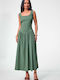 Summer Midi Dress Khaki
