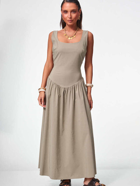 Summer Maxi Dress Beige Dark