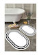 SteweHome Non-Slip Set Bath Mats Oval STE-029799-P29799 White 60x100cm 2 Pieces