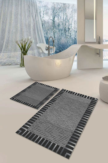 SteweHome Non-Slip Bath Mats Set STE-029834-P29834 Gray 60x100cm 2 Pieces