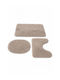SteweHome Non-Slip Set Bath Mats STE-029916-V66441 Gray 60x100cm 3 Pieces