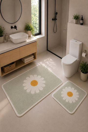 SteweHome Σετ Πατάκια Μπάνιου STE-029348-P29348 Πολύχρωμο 40x60εκ. 2τμχ