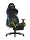 Huzaro 5.7 Stoff Gaming Stuhl mit RGB-Beleuchtung und Fußstütze Schwarze