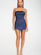 Women's Strapless One-piece Shorts Dark Blue