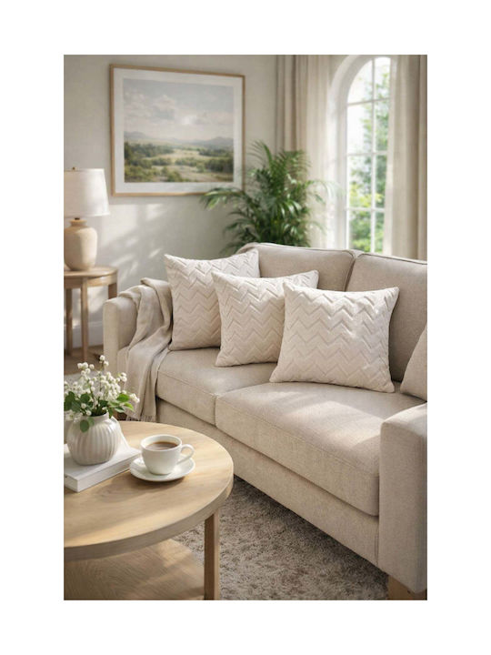 SteweHome Decorative Pillow Case Made of 100% Cotton Ecru 43x43cm