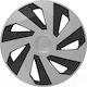Auto Gs Set Car Hubcaps Vector 15" 4 Pieces Silver