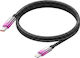 Linq Blitzkabel Für Usb-c Schnelles Laden 35w LED Bildschirm 1,2m Lila