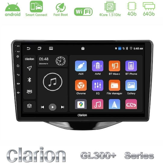 Clarion Gl300+ Serie 4core Android Clarionos 4+64gb Toyota Aygo Citroen C1 Peugeot 108 Navigation Multimedia Tablet 9 Zoll