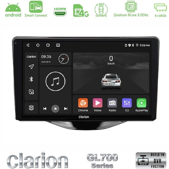 Clarion Gl700 Serie 8-Core Android Clarionos 4+64GB Toyota Aygo Citroen C1 Peugeot 108 Navigation Multimedia Tablet 9 Zoll CarPlay & Android Auto