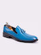 Leder Herren Mokassins in Blau Farbe