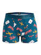 Herren Boxershorts Türkis mit Mustern