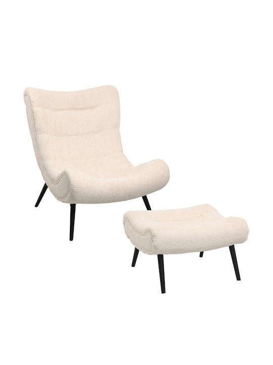 Brym Entspannungs-Sessel mit Fußhocker Ecru 97x80x100cm