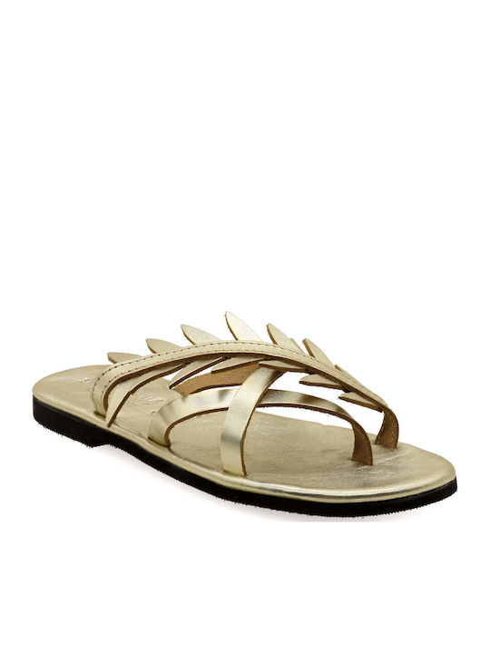Sandals Slippers Soft Sole Olive Leaves Keroessa Gold