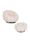 Grymm Sessel Relax Drehbar mit Fußhocker Ecru 95x92x68cm