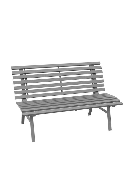 Outdoor Metal Gray Bench 123x67x79cm