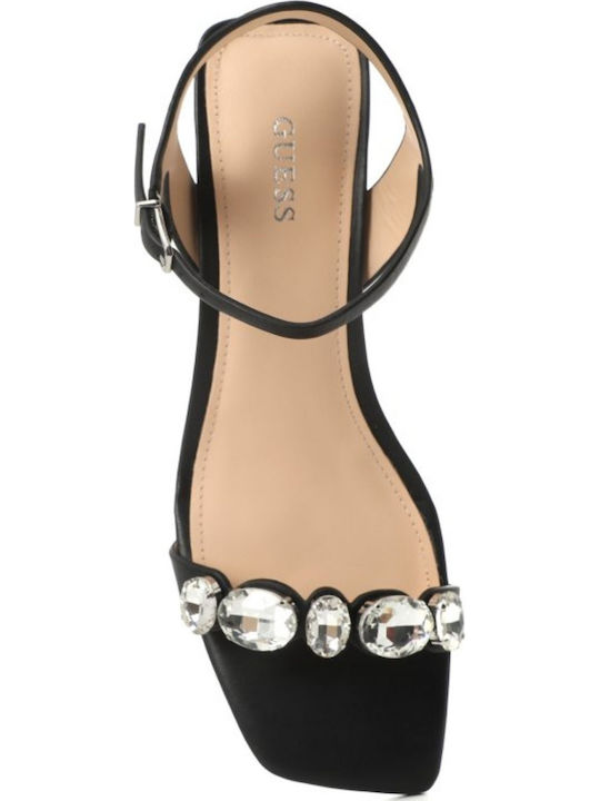 Guess Damen Sandalen Schwarz Leder