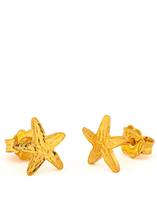 George Art Jewels Stud Earrings Silver Gold Plated