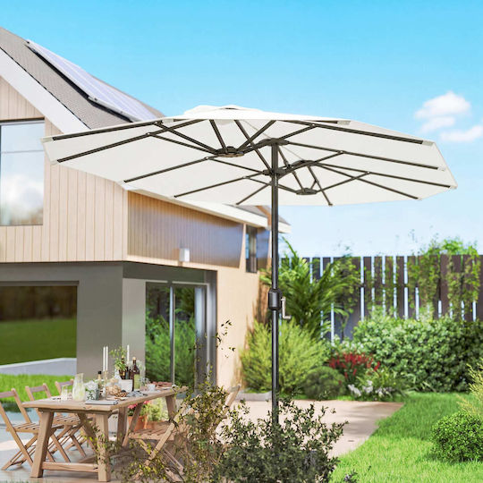 Circular Garden Parasol Metal White Diameter 2.7m