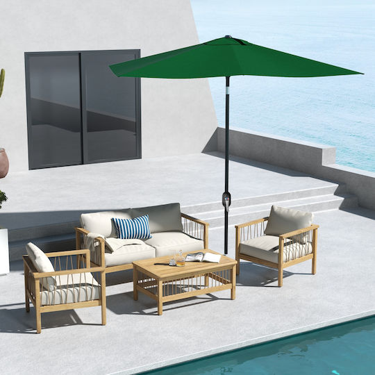 Square Aluminum Garden Parasol Green 2x3m