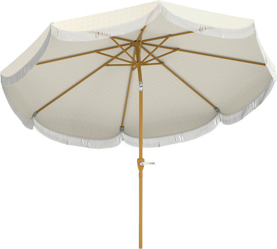 Umbrelă Rotundă Metalică Bej Φ2.4m