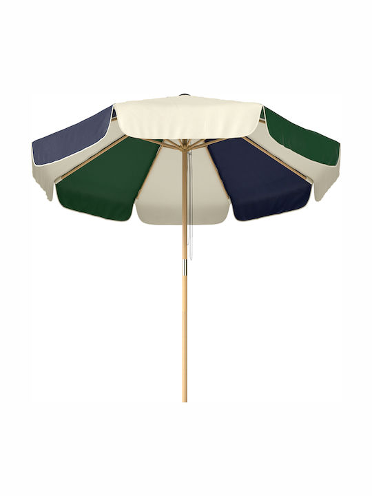 Circular Wooden Ecru Parasol 1.85m
