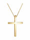 Männlicher Vergoldeter Kreuz 14K mit Kette