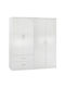 Jenna Four Door Wardrobe White 80x43x181cm