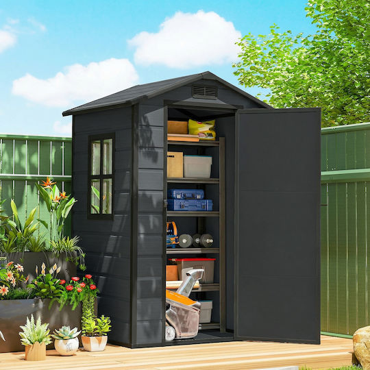 Kunststoff Gartenhaus mit Lüftungsschlitzen M1.28xB1.04xH1.96m