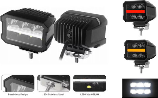 Universal Led Halogen Headlight White Light Orange-red Position Light 12v 24v E-mark Truck Tractor Roll Bar
