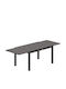 Aluminium Ausziehbarer Schwarzes Garten- und Terrassentisch 240x90cm