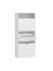 Wooden Shoe Cabinet for Boots/Ankle Boots White with Tilting Shelves L60xD26xH140cm