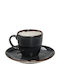 Espiel Terra Set Tassen Kaffee aus Porzellan Grau 90ml 6 Stück