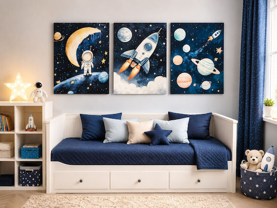 Kids 3 Piece No Frame Wall Art 30x40cm