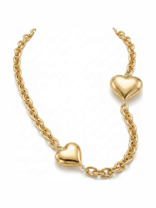 Rebekka Necklace with Heart Design in Gold Plated Steel