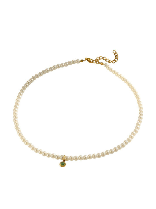 FantazyStores Necklace With Green Pearls