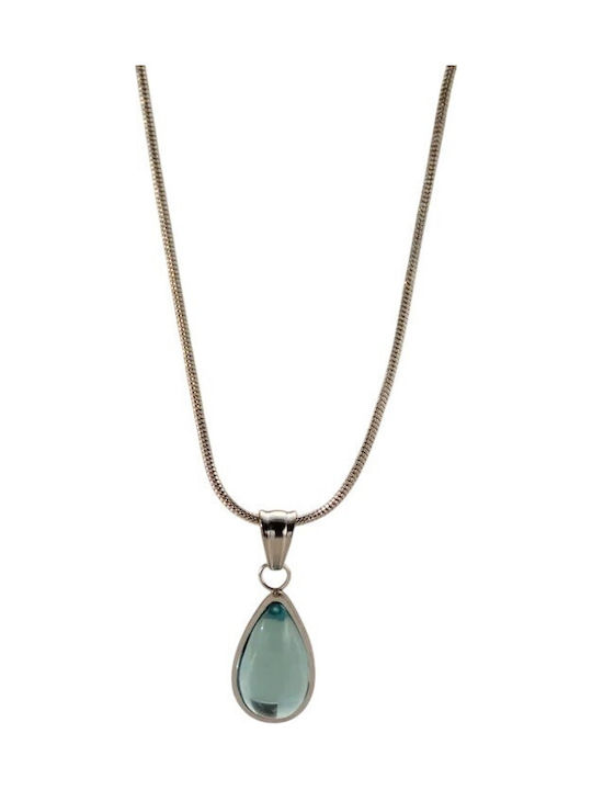 FantazyStores Necklace Made Of Steel Light Blue