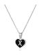 FantazyStores Colier Monogramă "X" din Oțel Negru