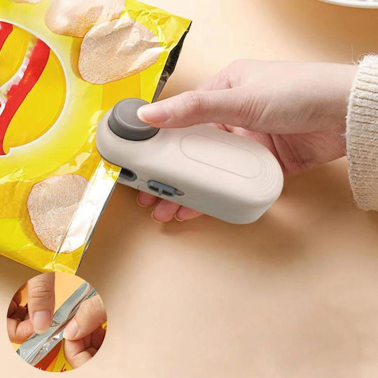 LsCook Mini Dispozitiv Portabil de Sigilare a Pungilor de Gustări Compact Aparat de Lipit Termic Manual pentru Acasă Alb