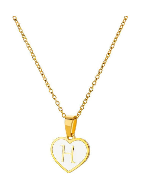 FantazyStores Monogramm Halskette "Η" aus Stahl