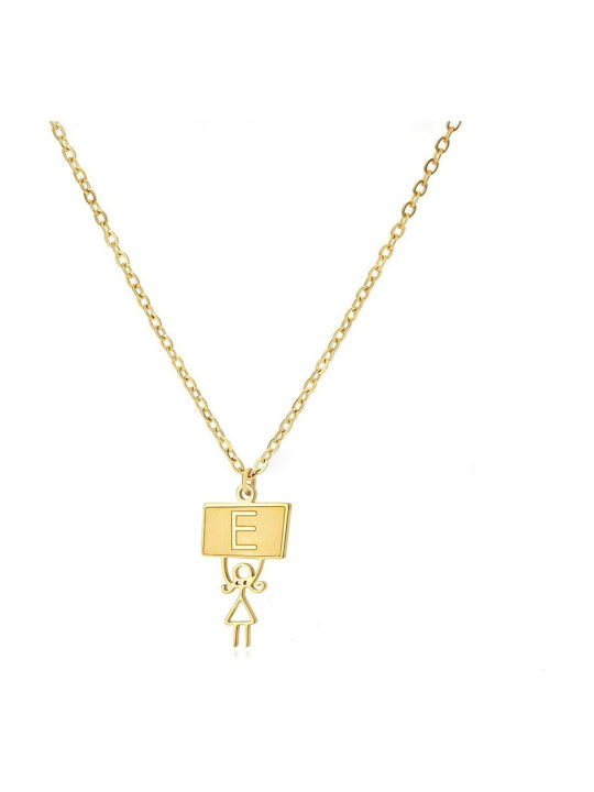 FantazyStores Necklace Monogram E From Gold Plated Steel