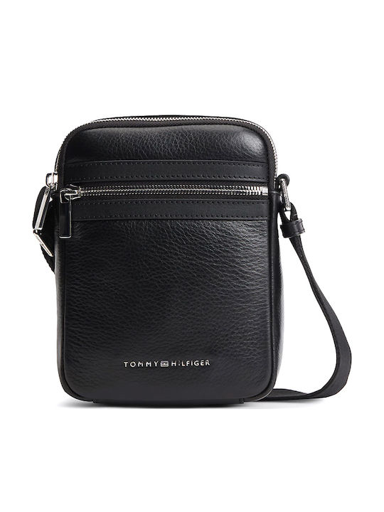 Tommy Hilfiger Reporter Δερμάτινος Ανδρικός Χαρτοφύλακας Μαύρος