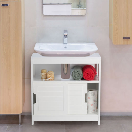 Relaxdays Badezimmer Waschtisch-Einheiten Ohne Waschbecken M60xB30xH60.5cm Weiß Relaxdays Badezimmer Waschtisch-Einheiten Ohne Waschbecken M60xB30xH60.5cm Weiß