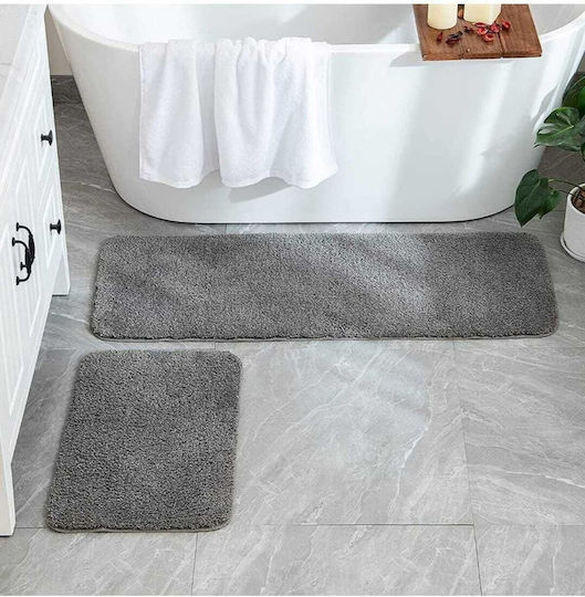 SteweHome Non-Slip Bath Mats Set STE-029851-V66304 Gray 2 Pieces