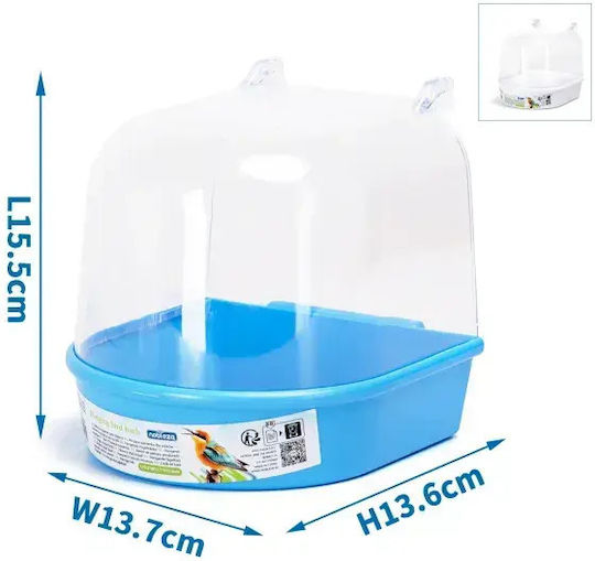 Nobleza Semi-Closed Bird Bathtub Blue White L15.5 X W13.7 X H13.6cm Blue