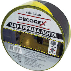 Self-adhesive Black-yellow Warning Tape 50 M Decorex